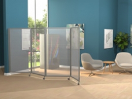 Separè a parete ALA ROLLER LIGHT "alveolare" - cm205x190h (2 elementi)