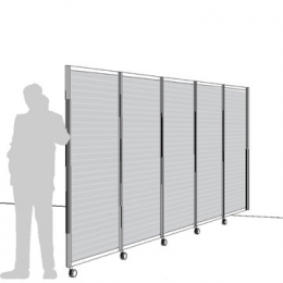 Separè a parete ALA ROLLER LIGHT "alveolare" - cm 505x190h (5 elementi)
