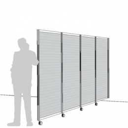 Separè a parete ALA ROLLER LIGHT "alveolare" - cm405x190h (4 elementi)