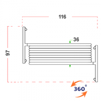 Separè autostabile ALA ROLLER "composito" - cm 916x190h (9 elementi)