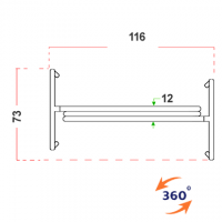 Separè autostabile ALA ROLLER "vetroplastico" - cm 316x190h (3 elementi)