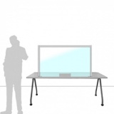 Schermo parafiato MACRO FRONT OFFICE - cm 140x80h  con fessura passacarte cm 30x8h - Schermo parafiato MACRO FRONT OFFICE - cm 140x80h  con fessura passacarte cm 30x8h