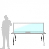 Schermo parafiato MACRO FRONT OFFICE - cm 180x60h con fessura passacarte cm 30x8h - Schermo parafiato MACRO FRONT OFFICE - cm 180x60h con fessura passacarte cm 30x8h