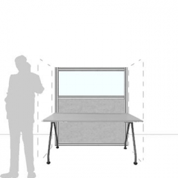 Pannello divisorio MACRO.OFX "finestrato feltro" - cm 140x160h