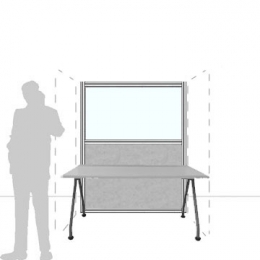 Pannello divisorio MACRO.OFX "finestrato feltro" - cm 140x180h