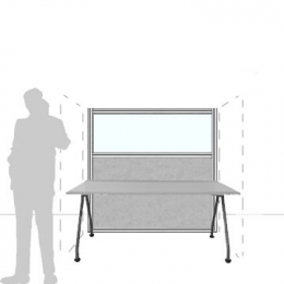 Pannello divisorio MACRO.OFX "finestrato feltro" - cm 160x160h