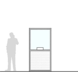 Pannello divisorio MACRO finestrato "laminato" - cm 100x200h con fessura passacarte cm.30x8h - Pannello divisorio MACRO finestrato 