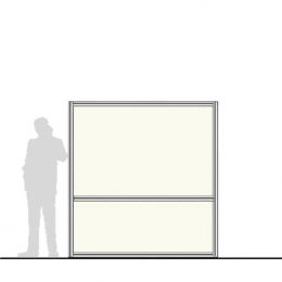 Pannello divisorio MACRO "nobilitato" (CAM) con traversa aggiuntiva - cm 200x200h 