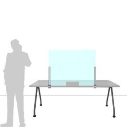 Schermo parafiato ONDESK FRONT OFFICE per front office - cm 100x75h  con morsetti tipo A