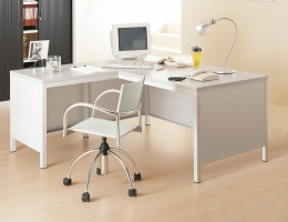 Scrivania pannellata con struttura metallica cm 120.