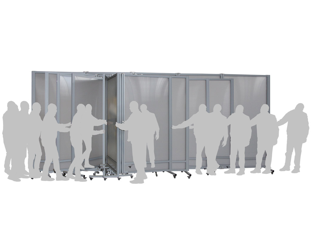 Separè su ruote:ALA ROLLER [versione cm 250 h]