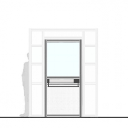 Pannello porta "finestrato alveolare" per MACROWALL con maniglione per apertura antipanico - cm 120x210