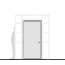 Pannello porta in multistrato bilaminato per MACROWALL dotato di maniglia premi e apri - cm 120x210