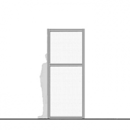 Parete divisoria MACROWALL "alveolare" con traversa a cm 150 - cm 100x250h 