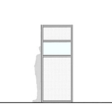 Parete divisoria MACROWALL "finestrato alveolare" con traversa a cm 150 - cm 100x250h  - Parete divisoria MACROWALL 