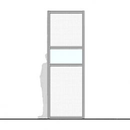Parete divisoria MACROWALL "finestrato alveolare" con traversa a cm 150 - cm 100x300h 