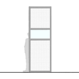 Parete divisoria MACROWALL "finestrato alveolare" con traversa a cm 150 - cm 100x300h  - Parete divisoria MACROWALL 