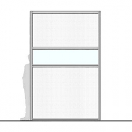 Parete divisoria MACROWALL "finestrato alveolare" con traversa a cm 150 - cm 200x300h 