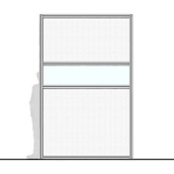 Parete divisoria MACROWALL "finestrato alveolare" con traversa a cm 150 - cm 200x300h  - Parete divisoria MACROWALL 