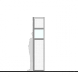 Parete divisoria MACROWALL "finestrato alveolare" con traversa a cm 150 - cm 50x250h 