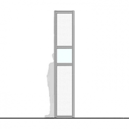 Parete divisoria MACROWALL "finestrato alveolare" con traversa a cm 150 - cm 50x300h