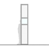 Parete divisoria MACROWALL "finestrato alveolare" con traversa a cm 150 - cm 50x300h - Parete divisoria MACROWALL 