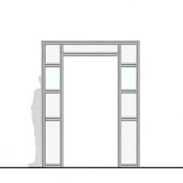 Parete divisoria MACROWALL "finestrato alveolare" per pannello porta - cm 200x30x250h