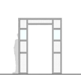 Parete divisoria MACROWALL "finestrato alveolare" per pannello porta - cm 200x30x250h - Parete divisoria MACROWALL 