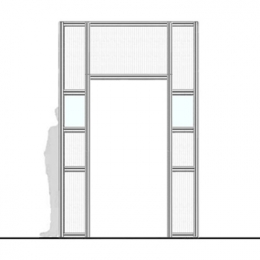 Parete divisoria MACROWALL "finestrato alveolare" per pannello porta - cm 200x30x300h