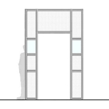 Parete divisoria MACROWALL "finestrato alveolare" per pannello porta - cm 200x30x300h - Parete divisoria MACROWALL 